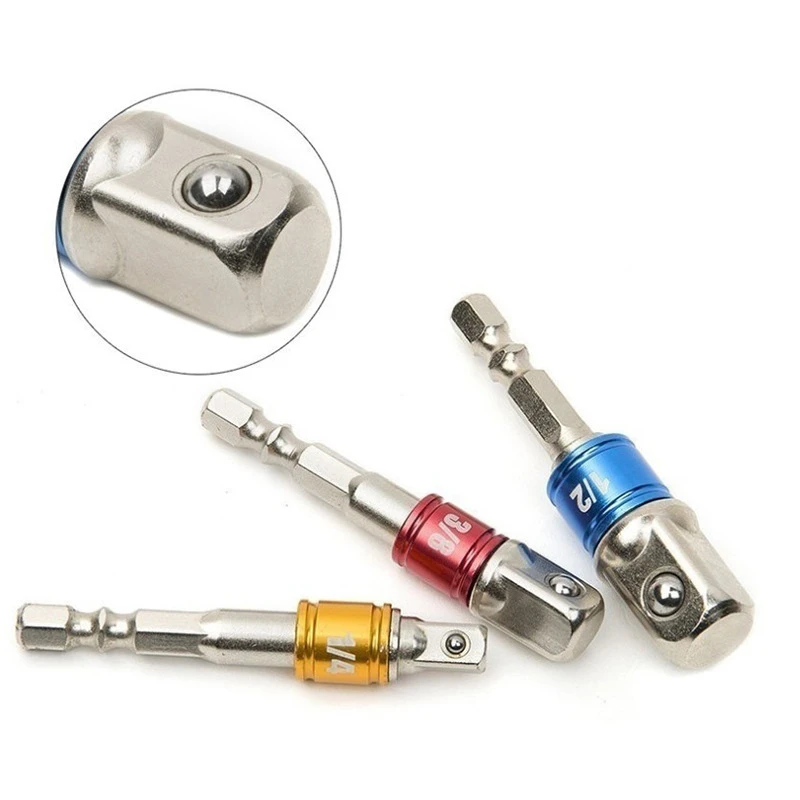 Adaptador de extensión de controlador de impacto, convertidor extendido, taladro eléctrico hexagonal a tuerca de alta velocidad, llave cuadrada masculina, herramienta eléctrica