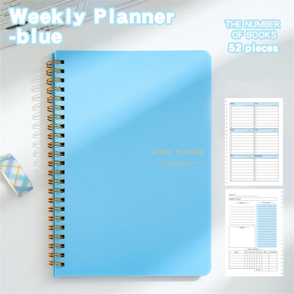 Planificador Agenda eficiencia A5 cuaderno diario semanal mensual diario para estudiantes escuela Oficina papelería suministros