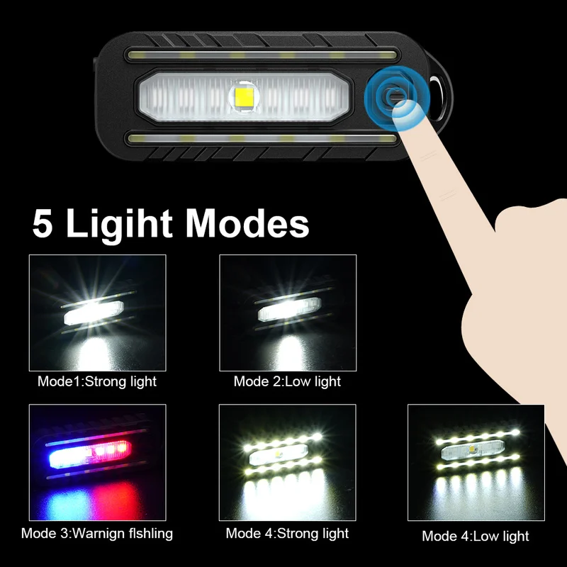 Đèn LED Mới Đỏ Xanh Dương Thận Trọng Khẩn Cấp Cảnh Sát Ánh Sáng Có Kẹp USB Sạc Vai Nhấp Nháy Cảnh Báo An Toàn Xe Đạp Đuôi Đèn