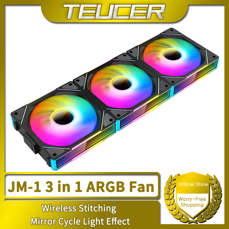 Охлаждающий вентилятор для ПК TEUCER JM-1, ARGB, зеркальный цикл, световой эффект, 800-2000 об/мин, ШИМ, водяное охлаждение, 360 мм, охлаждающий вентилятор