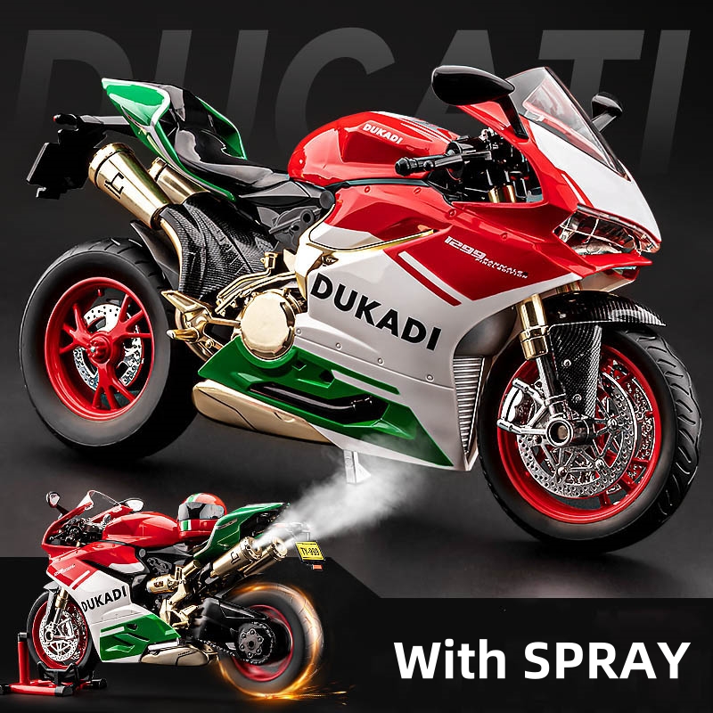 1:9 1199 Panigale H2R Ninja со спреем, модель мотоцикла из сплава, коллекция игрушечных транспортных средств, звуковой и световой внедорожный автоцикл, игрушечный автомобиль
