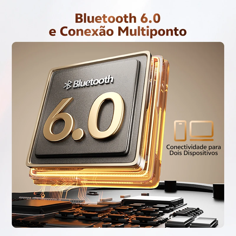 QCY Crossky C50 Fones de ouvido sem fio abertos Bluetooth 6.0 Ultra-confortáveis ​​com clipe para chamadas, 4 microfones, IA, reforço de graves, controle de volume adaptável, 35 horas de reprodução, esportes, corrida