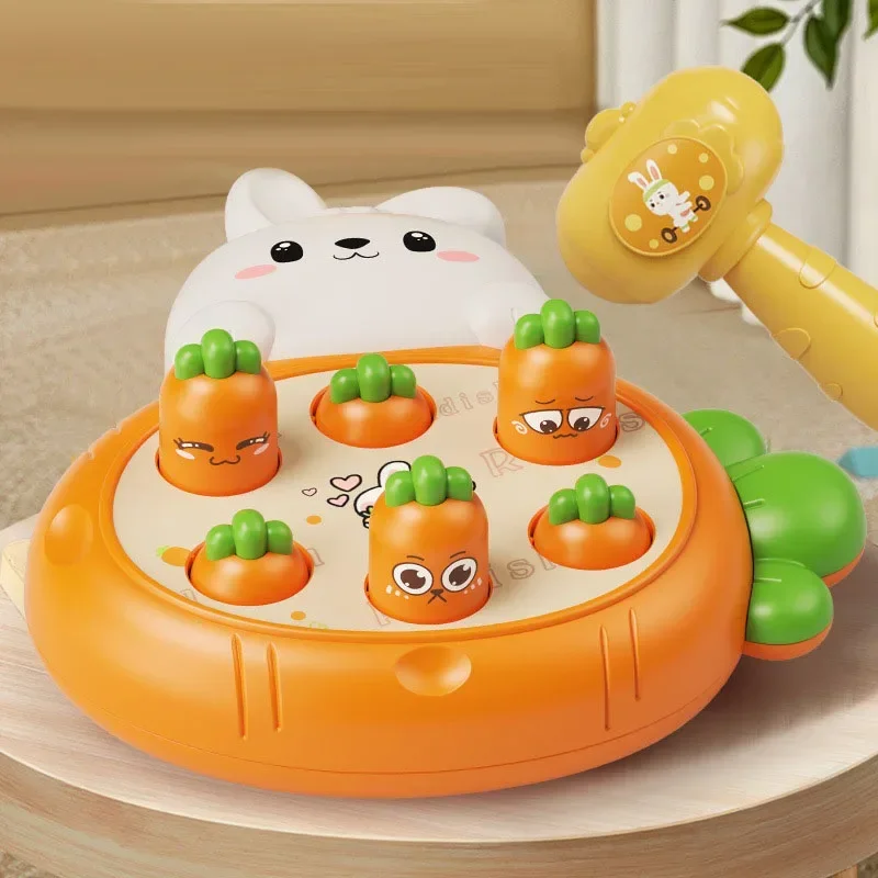 Juguetes de dibujos animados Montessori para bebés, regalo educativo de cumpleaños para niños pequeños, juego de golpear con tema Animal, juego de mesa para padres e hijos