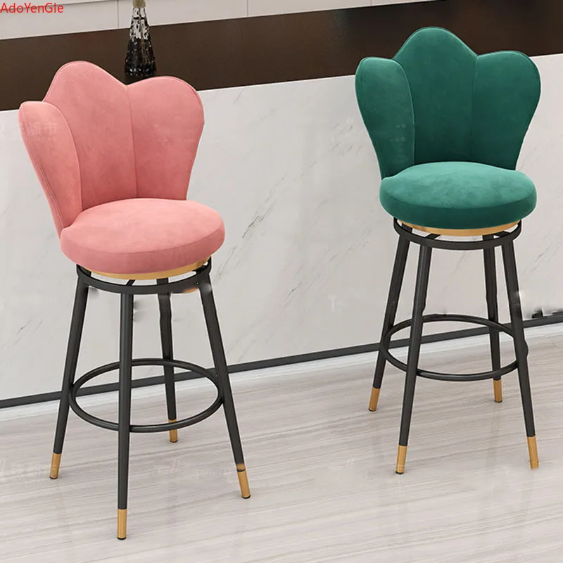 Cadeiras de bar altas de designer elegante, moderno, metal, redondo, dourado, design nórdico, minimalista, confortável, barkrukken, cadeira de banco para casa