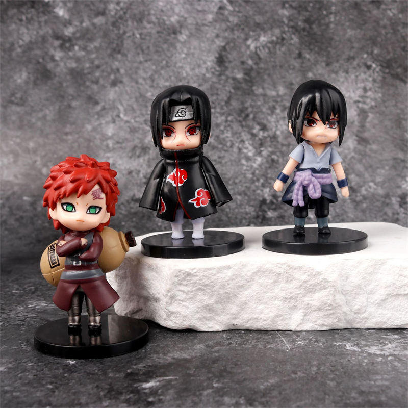 12 Teile/satz Naruto Q Verison Figur Spielzeug Nette Anime Mini Sasuke Kakashi Itachi Gaara Jiraiya Kawaii PVC Action Figur Modell Puppe
