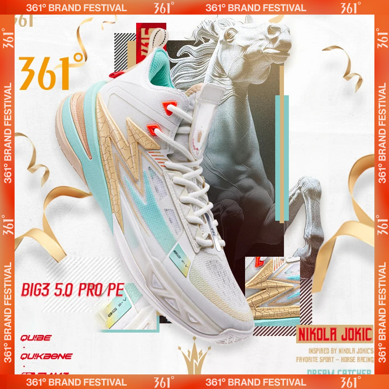 361 grados nuevo BIG3 5,0 PRO PE zapatos deportivos de baloncesto para hombres entrenamiento profesional zapatillas de combate reales antideslizantes 672431121