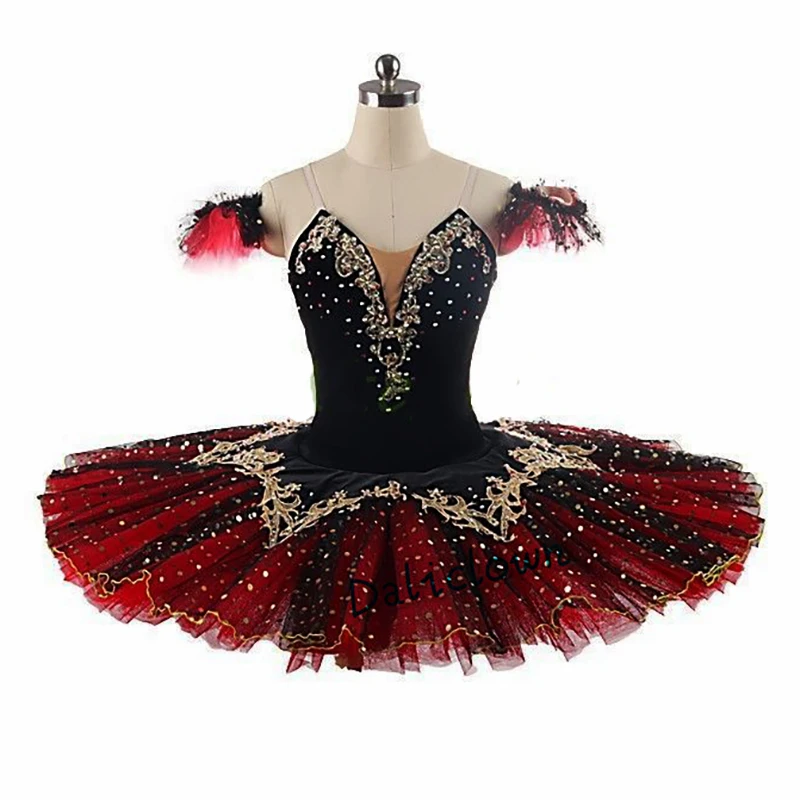 Dorosłe kobiety czarny czerwony profesjonalny Tutu La Esmeralda baletowa spódniczka tutu półmisek naleśnikowa spódniczka Tutu sukienka dziewczyny dzieci baleriny kostium imprezowy