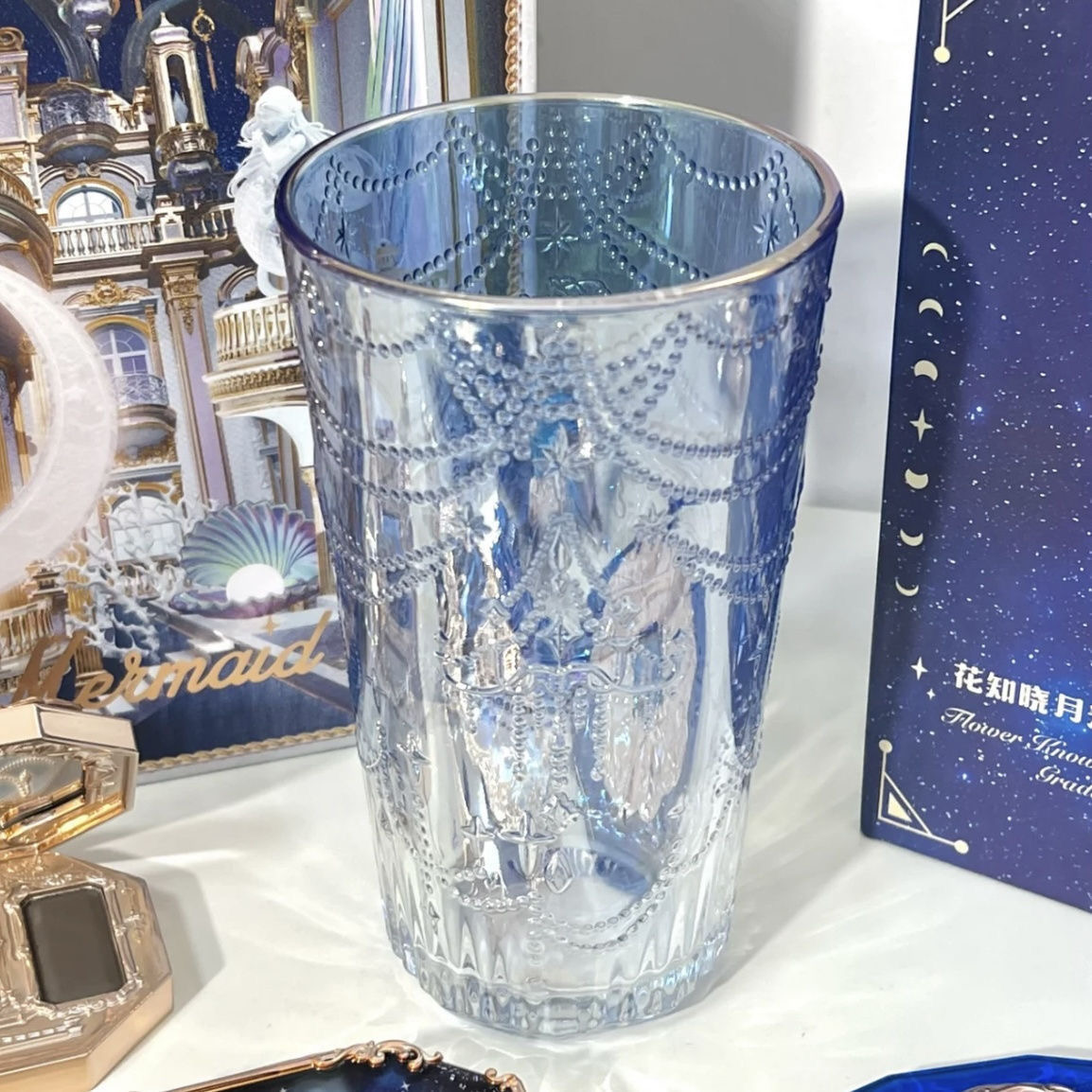 Flor sabe luar sereia copo requintado alívio copo de água