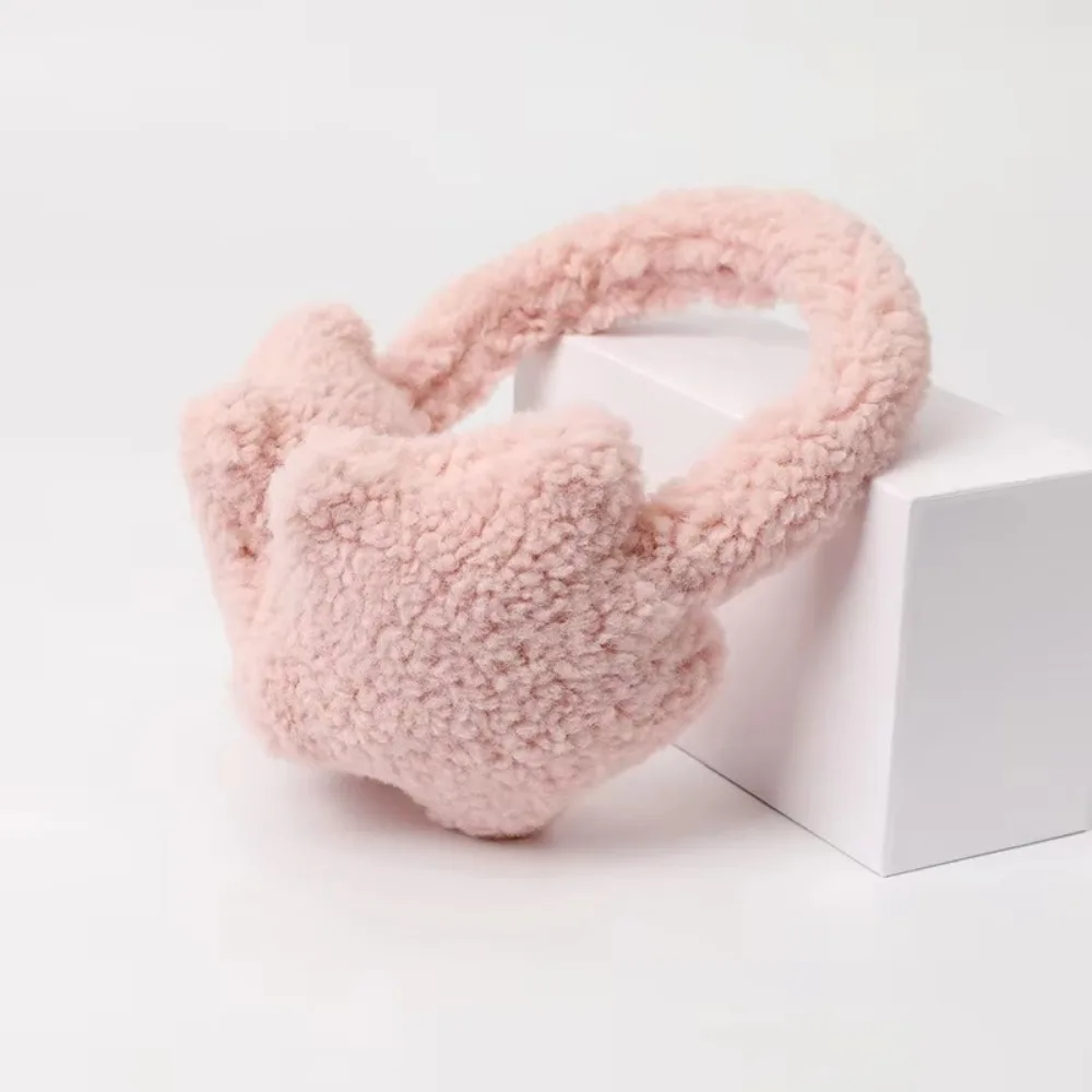 Nuevas orejeras cálidas de felpa suave con estrellas bonitas, orejeras bonitas para invierno y exteriores, protección contra el frío, orejeras, regalo