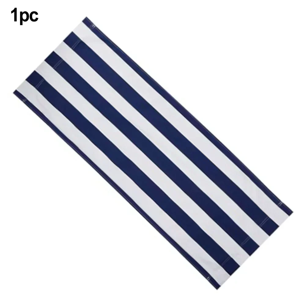 Tela de repuesto para tumbona de playa, tela de poliéster, 120x44 Cm, funda plegable para silla con rayas azules y blancas