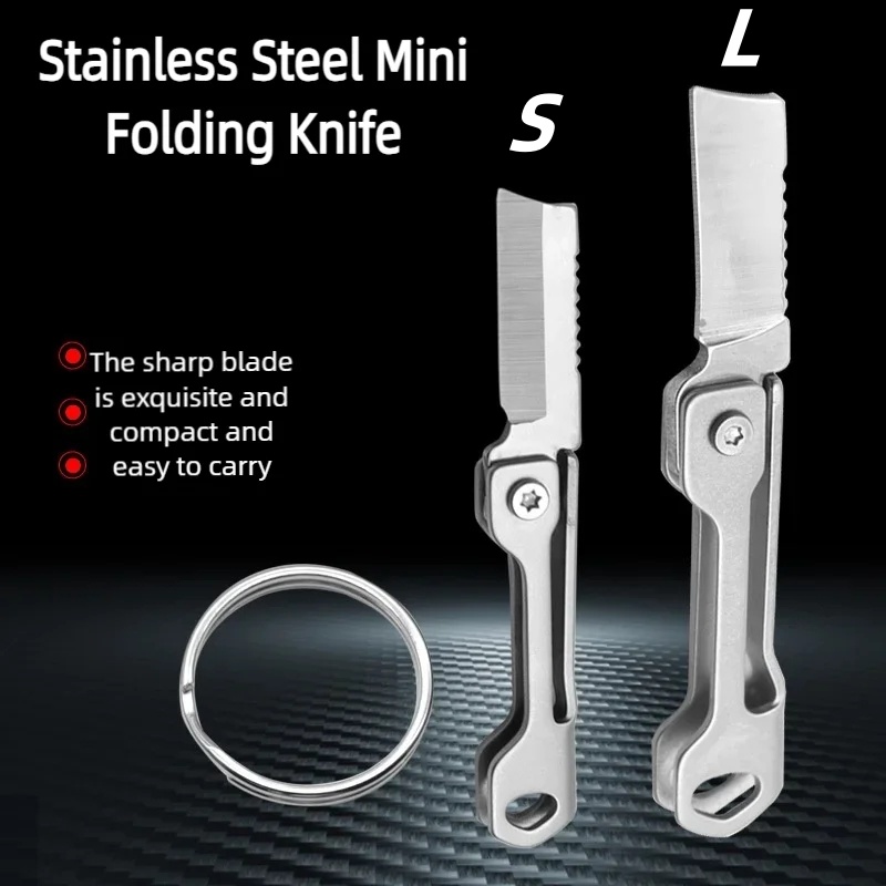 1Pc Mini Coltello Pieghevole In Acciaio Inox Affilato Facile Da Trasportare Consegna Espressa Disimballaggio Portachiavi Ciondolo Esterno Regalo Coltello Da Tasca