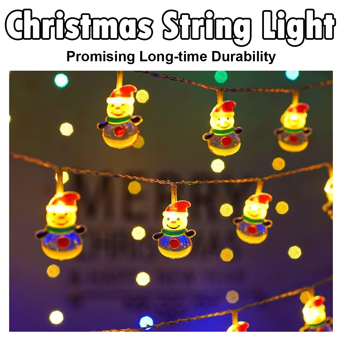 1.5M Weihnachten LED String Lights Garten Fee Home Weihnachtslicht Batterie Pfahl angetriebene Vorhang Lampen Schneemänner Santa Tree Strings für