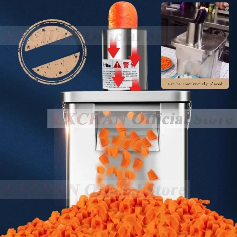 LX EVEC Commercial Electric Vegetable Cube Cutting Machine Fruit Slicer Cutting Strip Dice Food Processor With 5 Blades