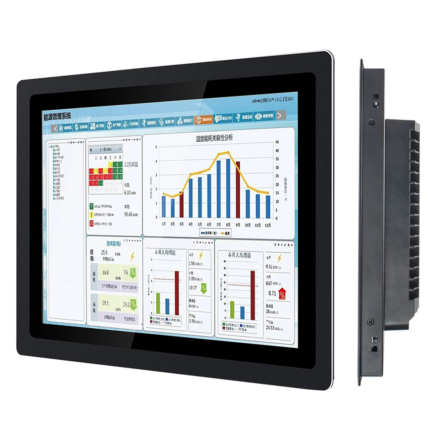 Mini ordenador industrial todo en uno de 10, 12 y 15 pulgadas con panel de pantalla táctil capacitiva, WiFi incorporado para win10 pro 1024x768