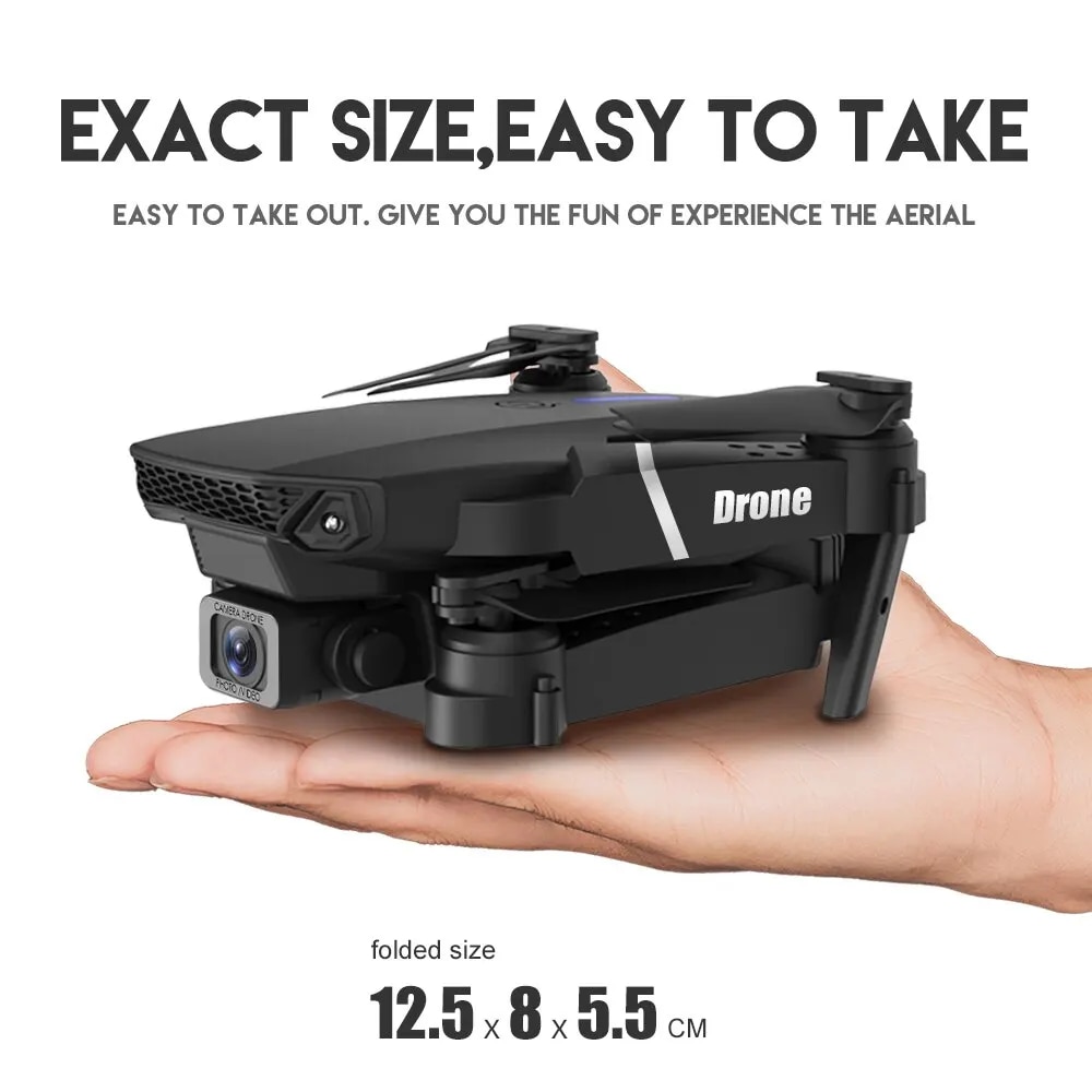 Altura segurar presente brinquedo 2024 e88pro rc drone 4k 1080p grande angular câmera hd helicóptero dobrável wifi fpv