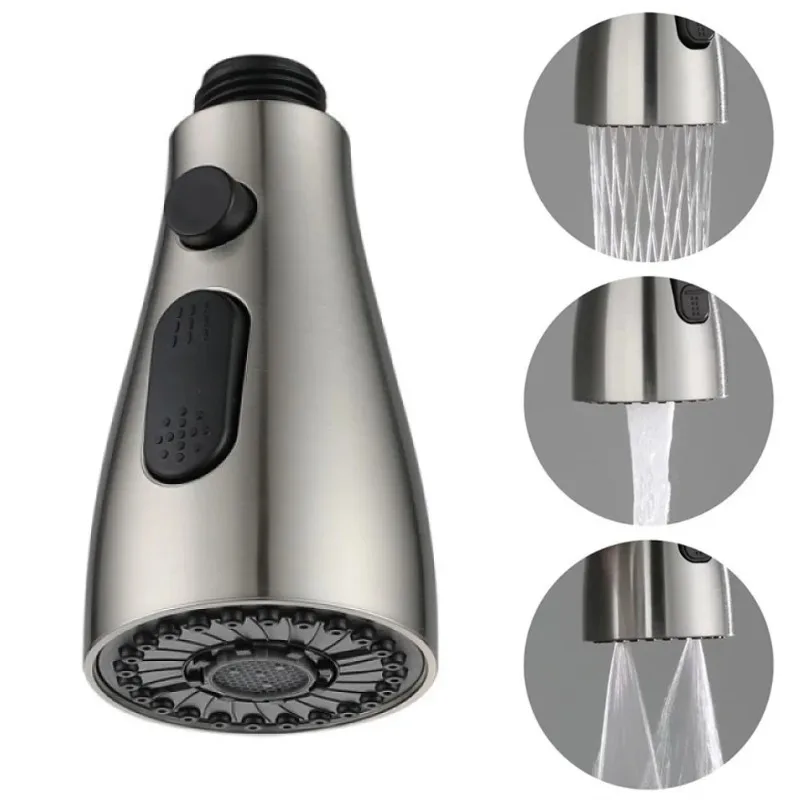 For 1/2" Connection Kitchen Pull Out Faucet Sprayer Nozzle 3 Modes ABS Water Saving Bathroom Basin Sink Shower Spray Head