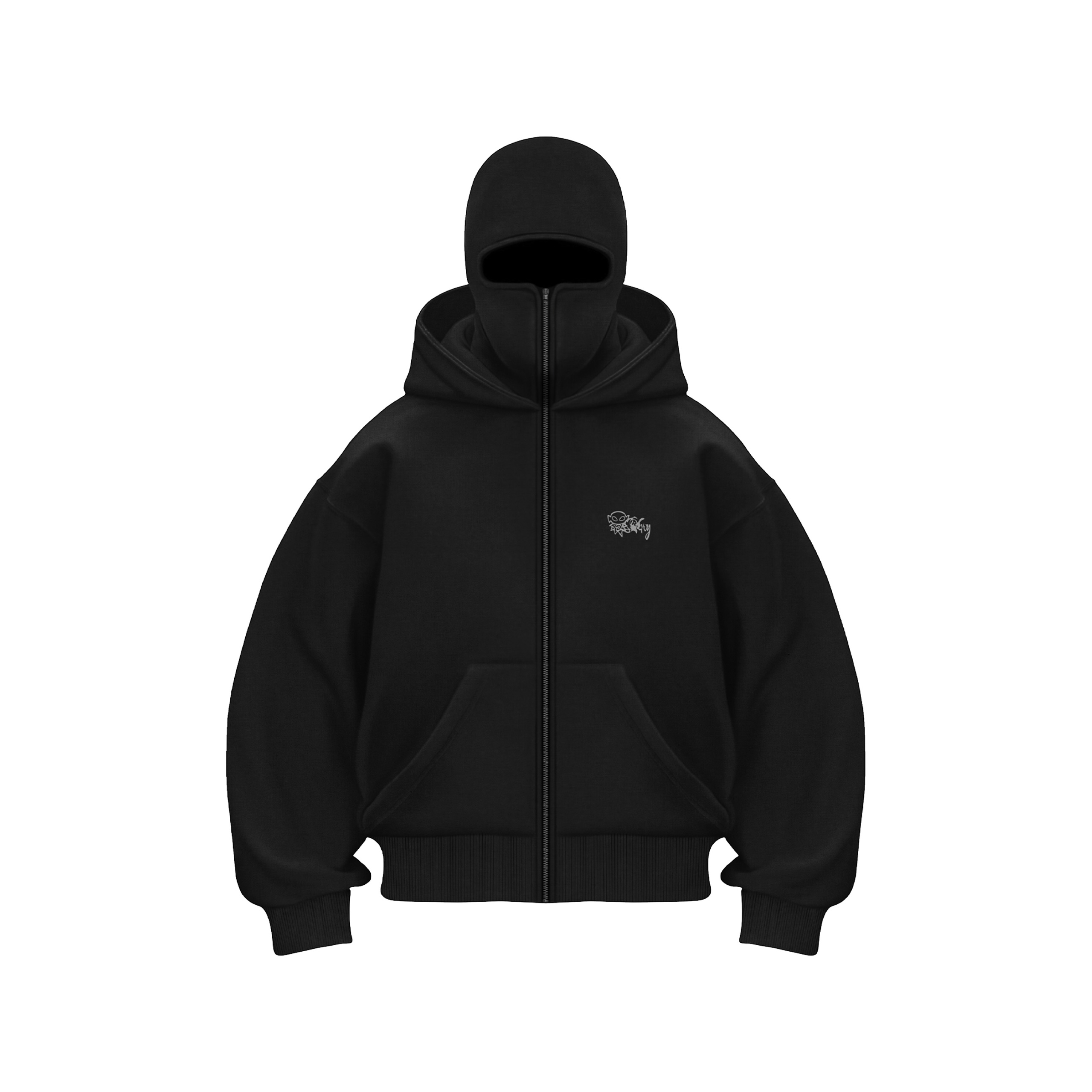 Sudadera con capucha para hombre de Hip Hop con capucha y cremallera chaqueta gótica con estampado de estrellas de gran tamaño moda punk Y2k Streetwear Harajuku vintage blusas negras