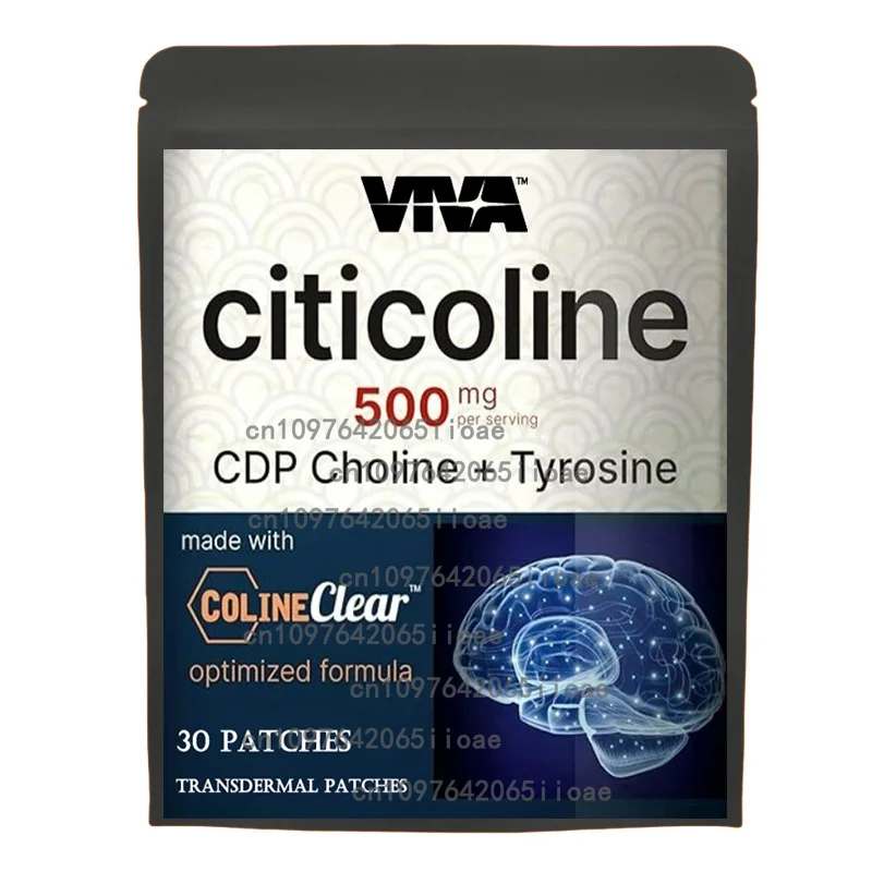 30 Patches Citicoline CDP CholineTransdermal Patches – Promotes Brain Health, Memory, & Focus