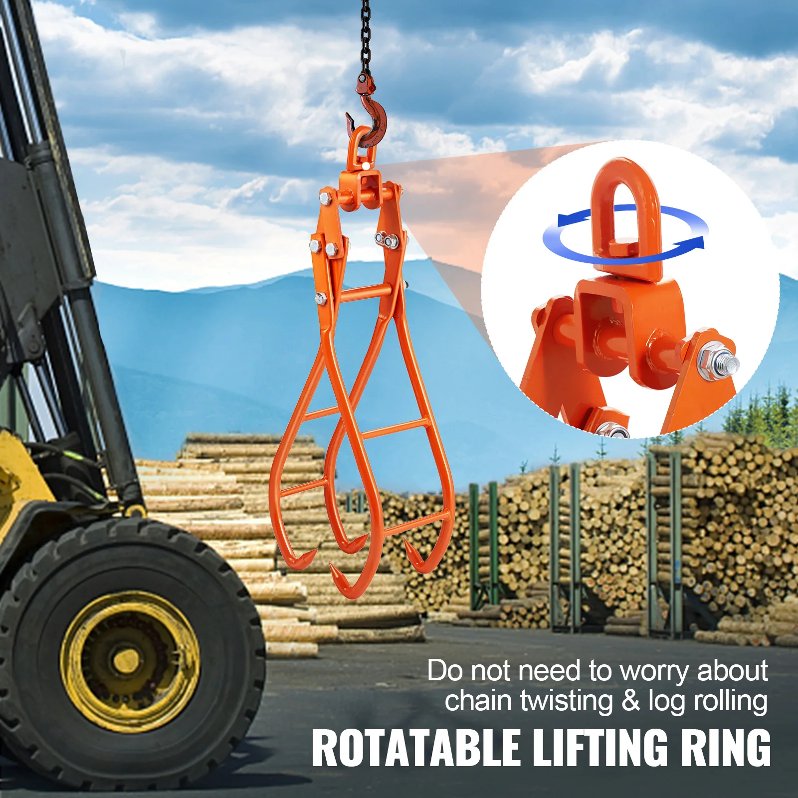 Vevor Log Skidding Tang Log Hijstangen Zware Stalen Hout Slippende Tang Laadcapaciteit Log Hefwerk Handling Tool