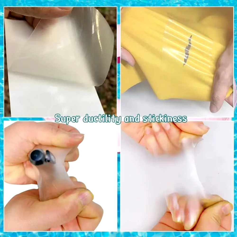 DIZETION 1 rolo kit de remendos de reparo fita tpu remendos de reparação para brinquedo inflável piscina flutuador tenda colchão de ar capa de chuva