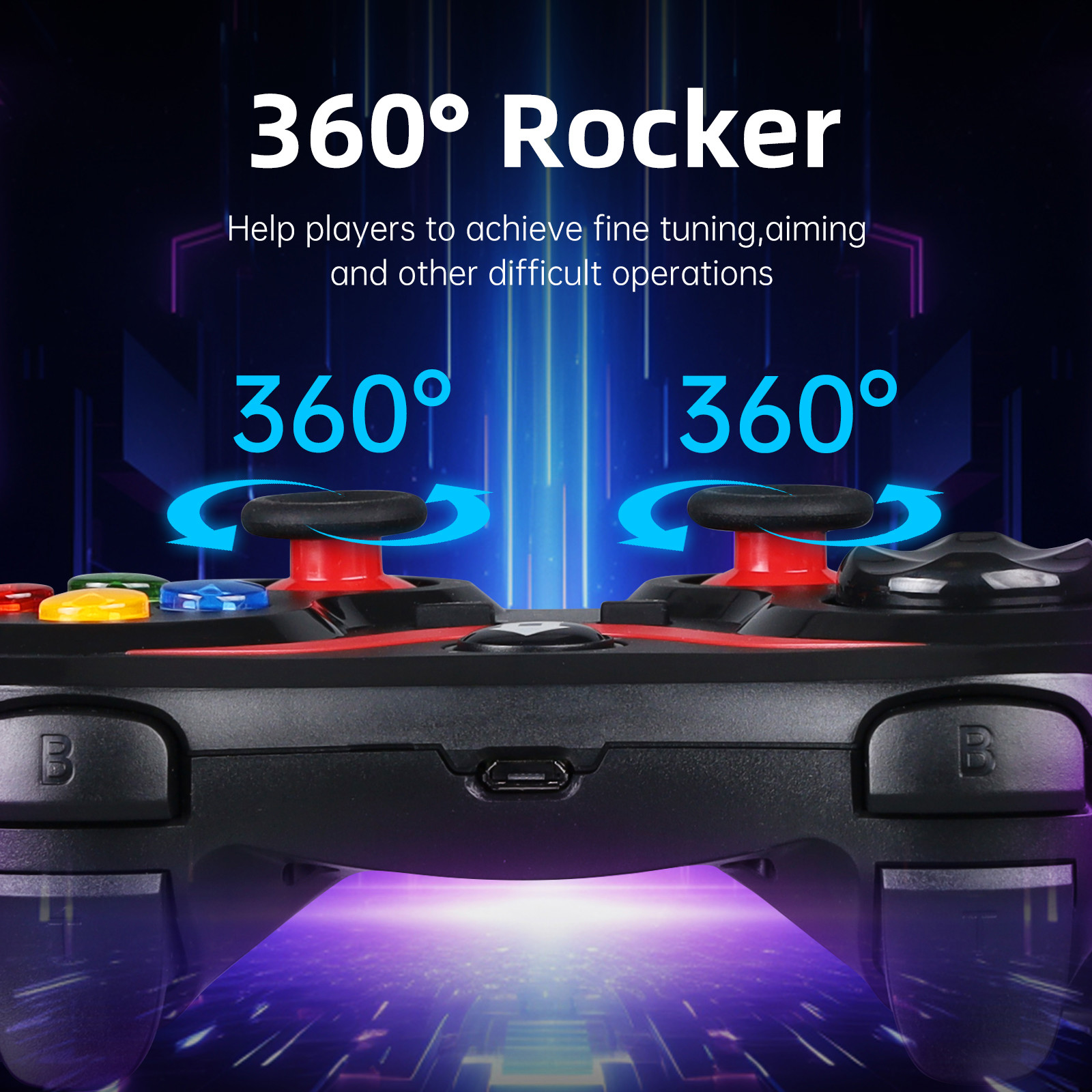 Controlador de jogo sem fio compatível com bluetooth para android gamepad controle pc joystick para ps3/ps4/switch console acessórios