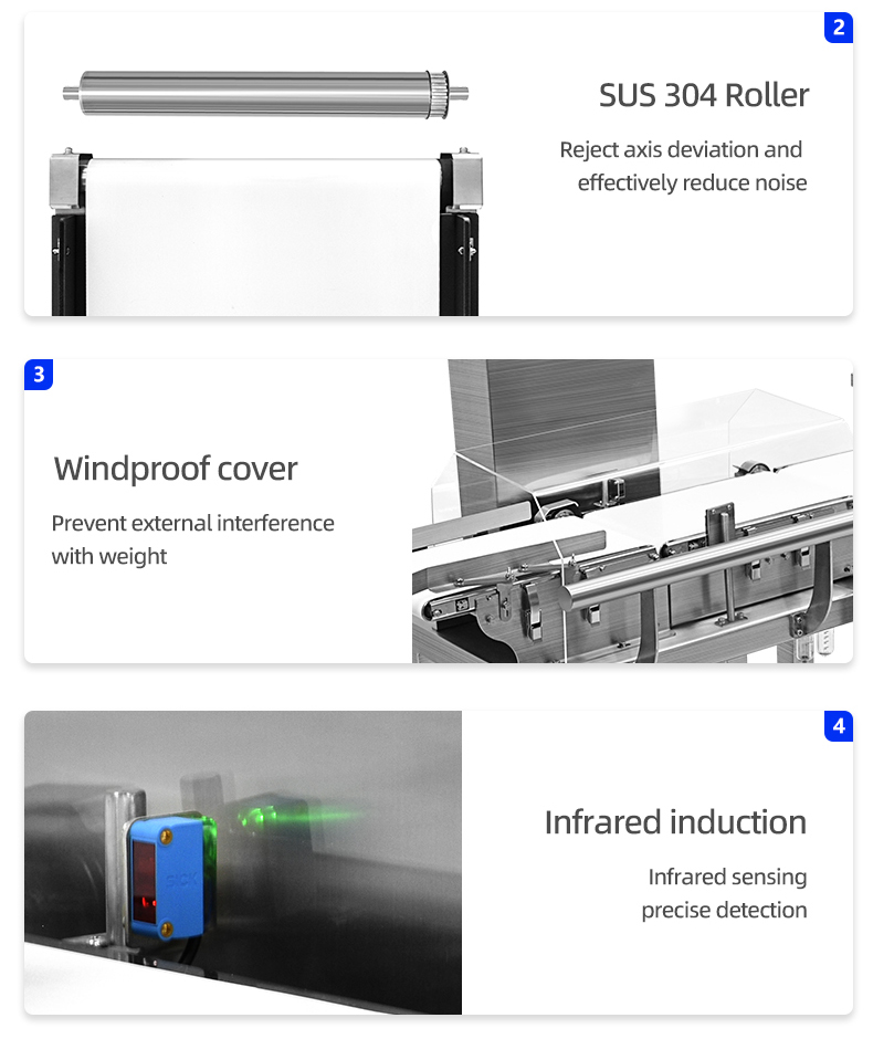 เครื่องชั่งตรวจสอบขายตรงจากโรงงาน เครื่องชั่งตรวจสอบ xp210 สําหรับสายพานลําเลียงอาหารเพื่อทดสอบน้ําหนักสินค้า