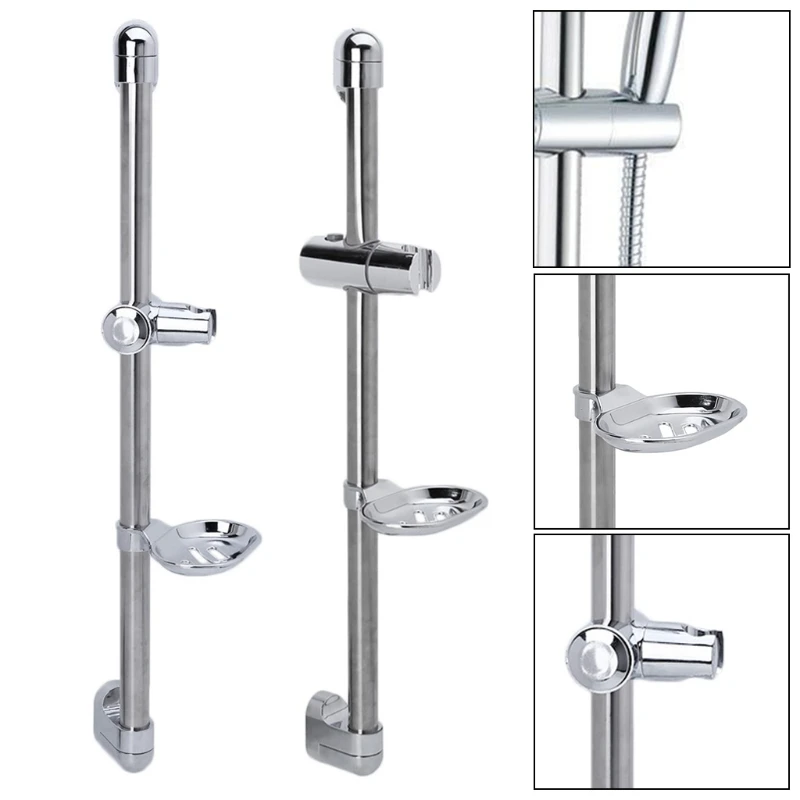 Soporte deslizante Universal para ducha, barra deslizante con bandeja de jabón, ángulo ajustable, Kit de tubo elevador