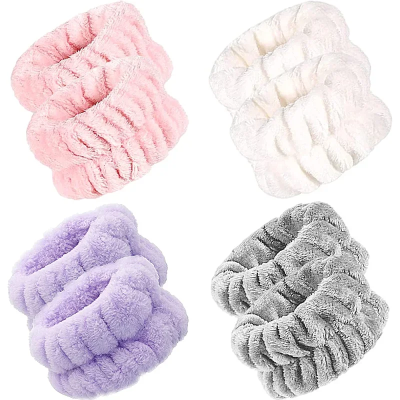 Polswasband Microvezel polswashanddoekband Polsbandje Scrunchies voor het wassen van gezicht Absorberende polszweetband voor dameshoofdband