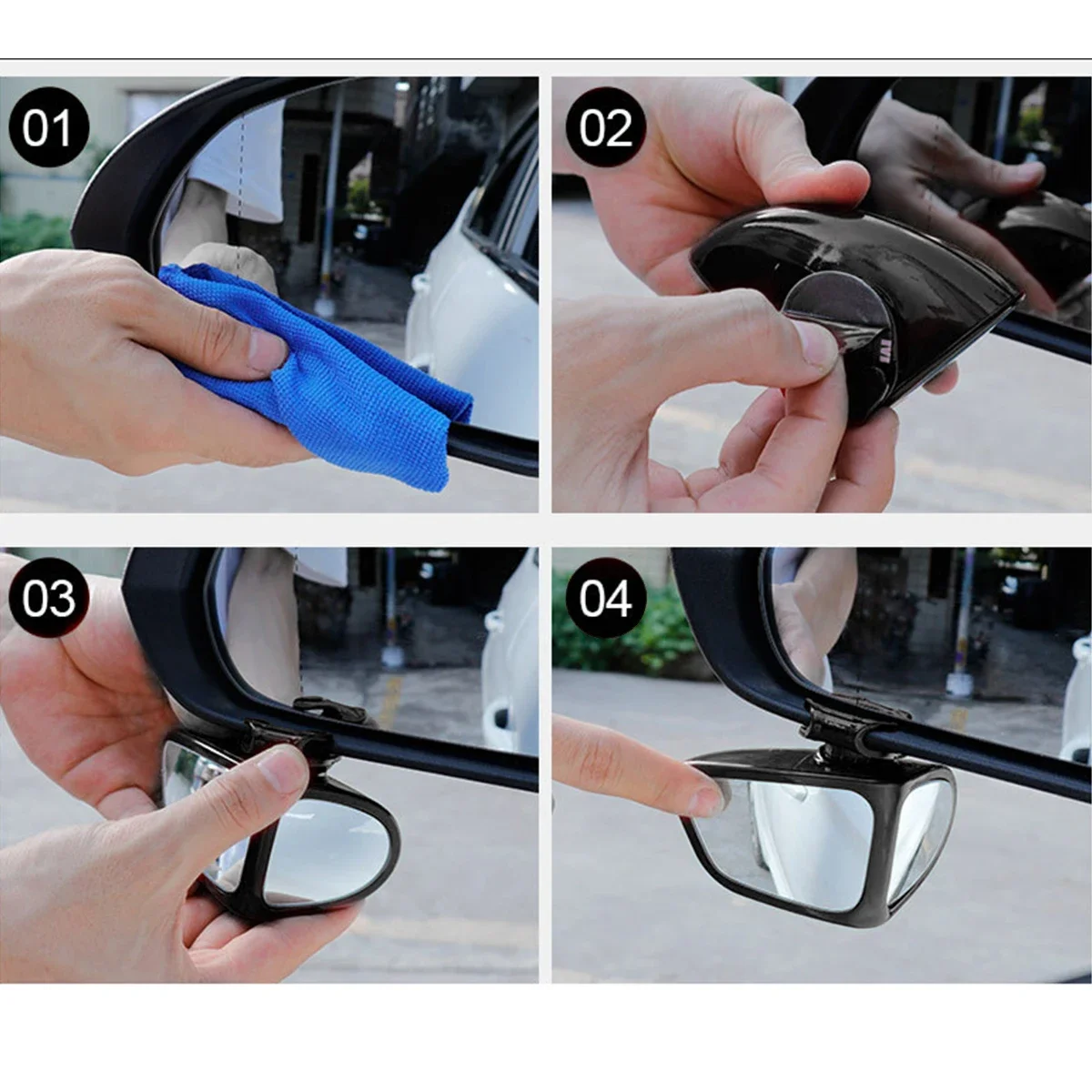 車のバックミラー 360 2 個 °   ブラインドスポットミラー調整可能な回転可能な凸面広角クリアバックミラー安全ミラーアクセサリー