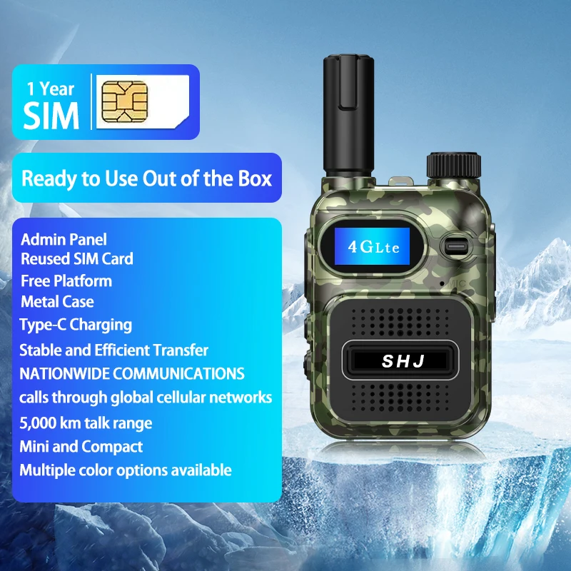 Radios SHJ 4G PoC con 2 tarjetas Sim anuales adicionales: solución de comunicación definitiva para empresas y equipos walkie-talkie Dur