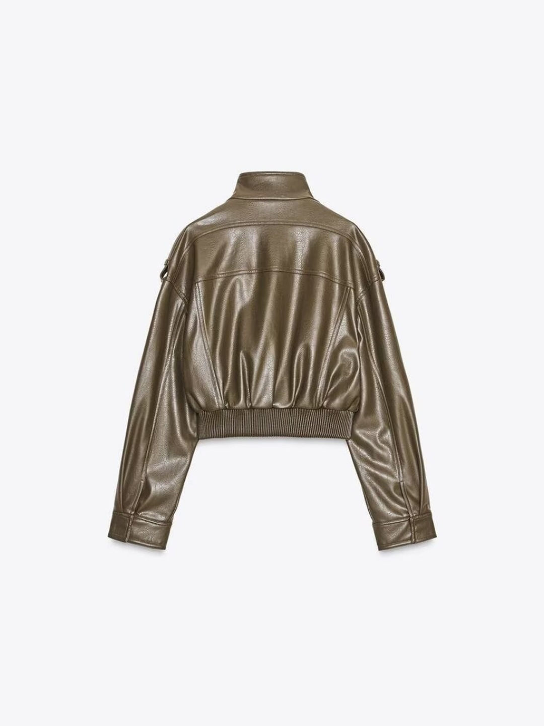 Jaqueta Curta de Couro PU Estilo Piloto Retrô Americana Fena, Casaco Curto Solto, Novo Estilo Outono Inverno, Agasalho de...