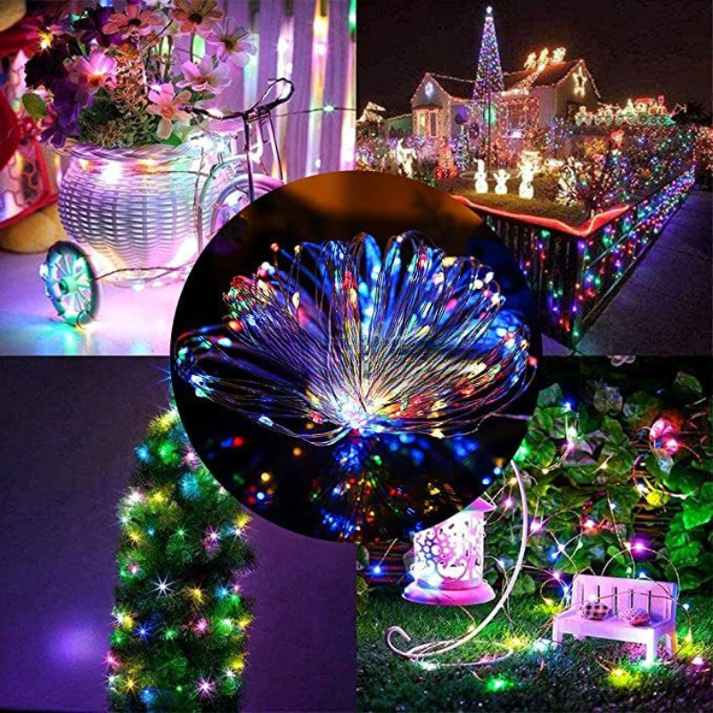 Guirnaldas de luces LED alimentadas por USB 20-300 LED - Control remoto, 8 modos, luces decorativas para cumpleaños, bodas, Navidad
