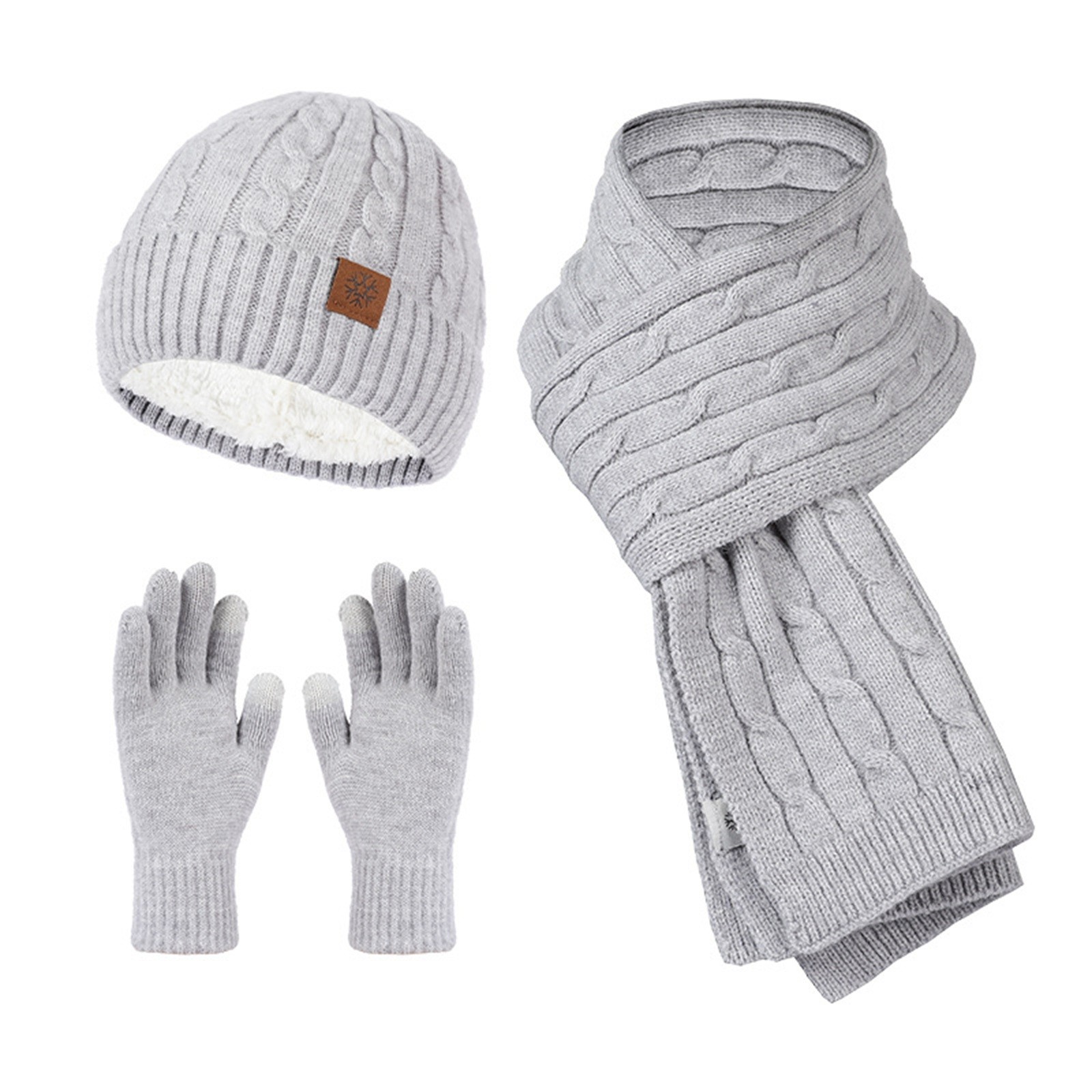 Vrouwen Gebreide Mutsen Koude Hoed 3 Stuks Warme Winter Muts Voor Vrouwen Sjaals Cap Sjaal Handschoenen Hoeden Drie Sets
