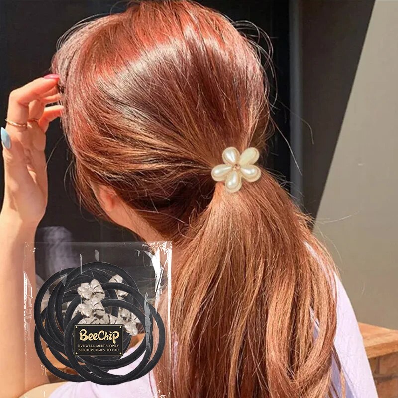 60 PCS Simples Cor Escura Cabelo Tie Alta Elasticidade Couro Banda Cabelo Headband Acessório Do Cabelo Ternos Sobriedade