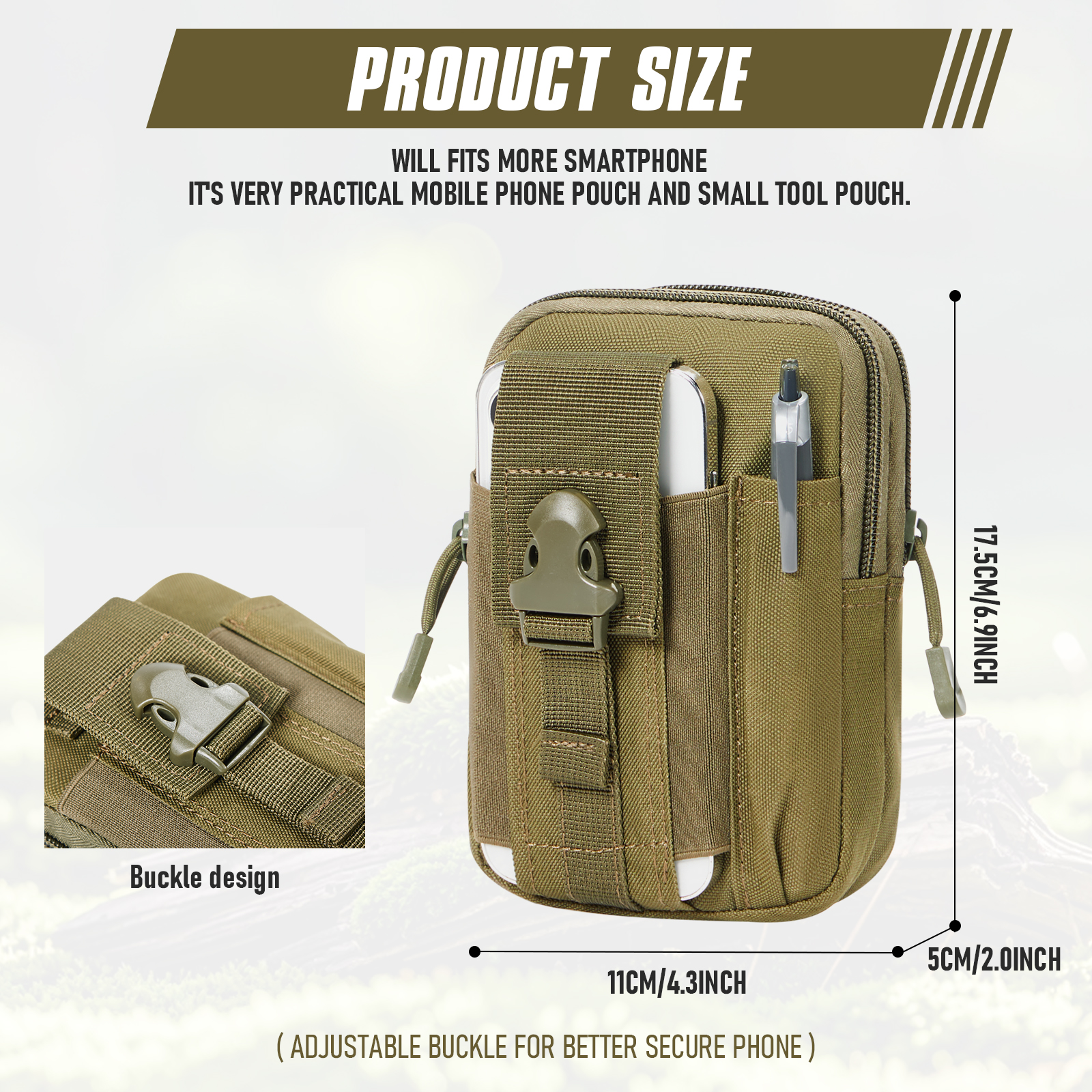 Outdoor heuptas Multifunctionele waterdichte camouflage hangende heuptas Militaire tactische heuptas Draagbare reistelefoontas