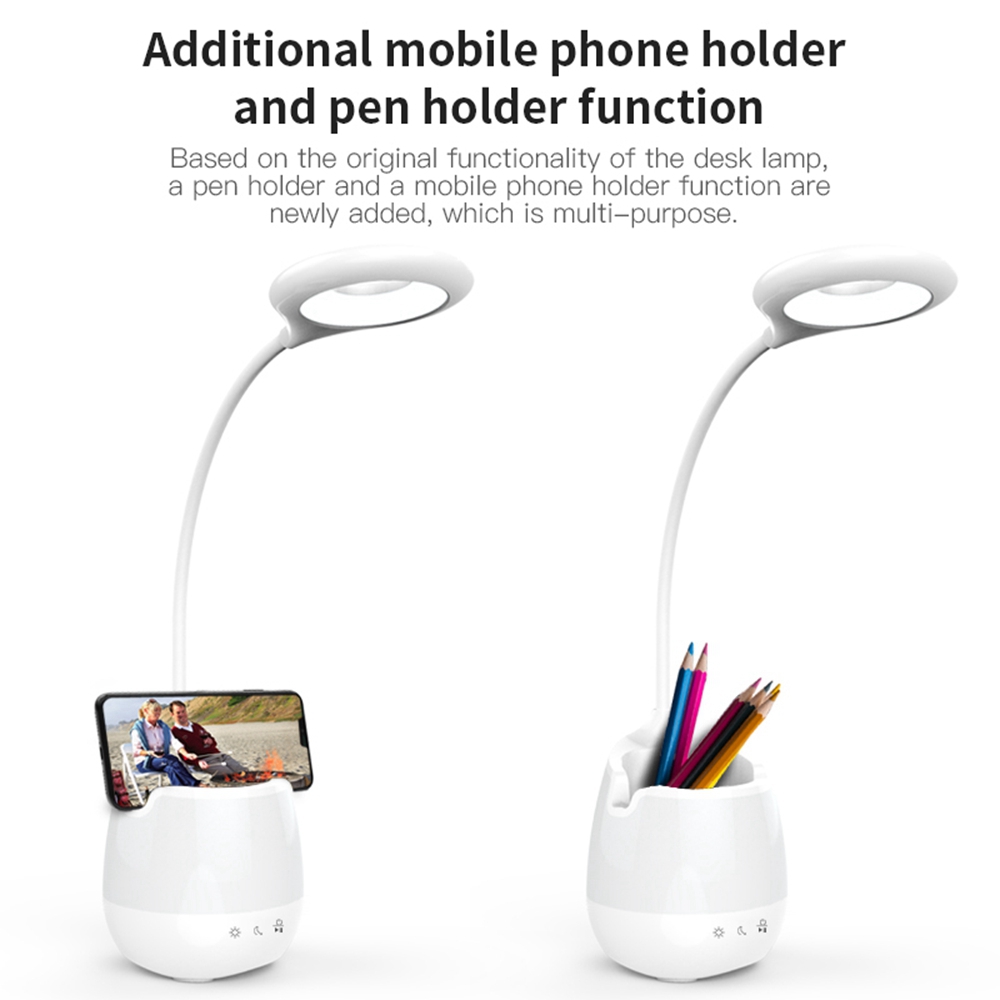 Lámpara de escritorio LED BABQ con luz nocturna, luz de lectura de libros recargable, Bluetooth, Audio, RGB, luz de escritorio colorida para el hogar y la Oficina