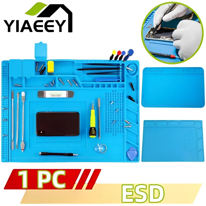 Estera de soldadura ESD, almohadilla de reparación, aislamiento, estación de soldadura resistente al calor, almohadilla de trabajo de silicona, plataforma de escritorio, Kit de herramientas de reparación de teléfonos
