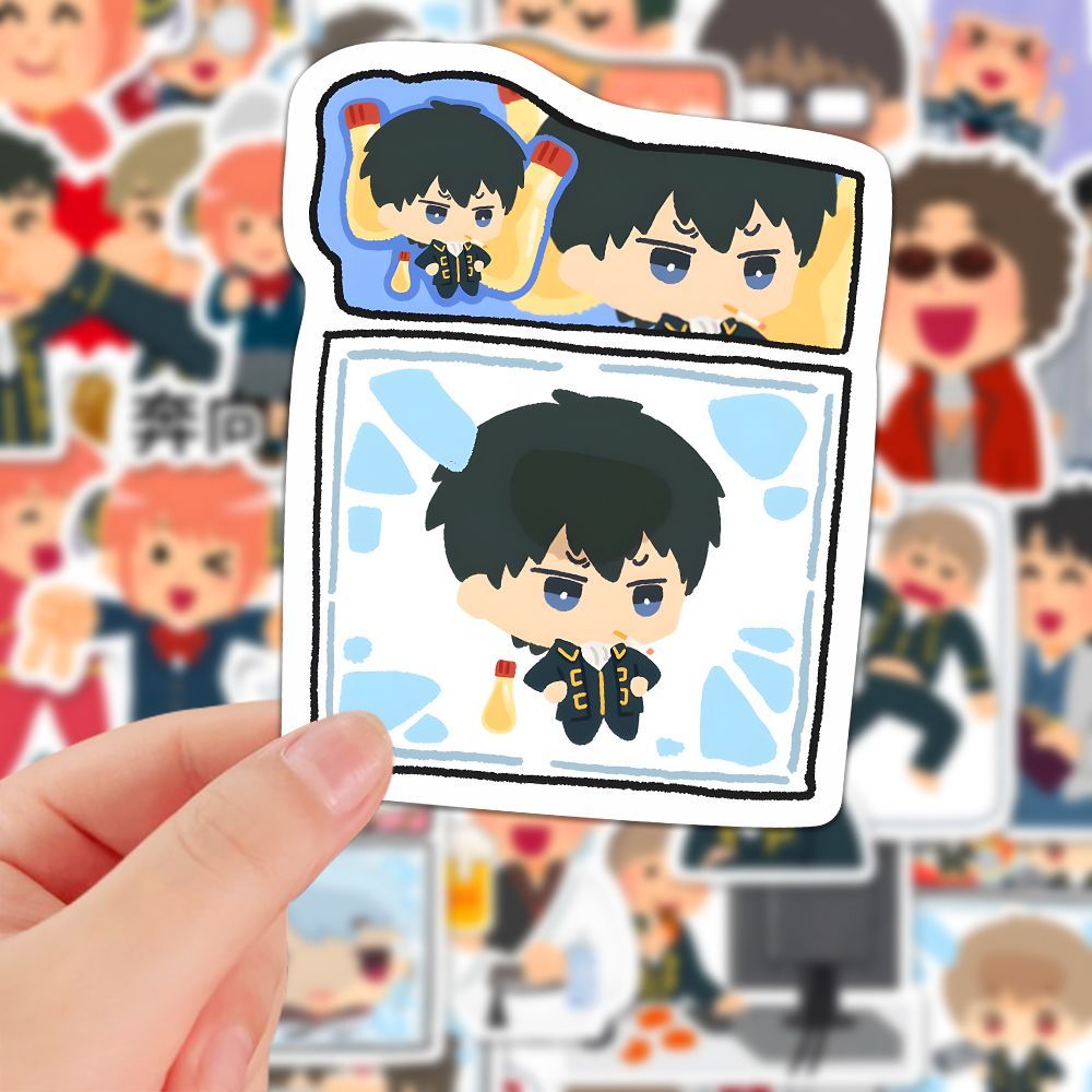 Gintama-spatintokiアニメステッカー、hijikata、Toushirou、irasutoyaスタイル、かわいいラップトップ、電話ケース、DIY装飾文房具