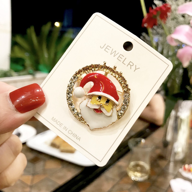 Natal esmalte broche boneco de neve papai noel árvore grinalda pinos de metal moda jóias presente para mulheres feliz natal decoração presentes