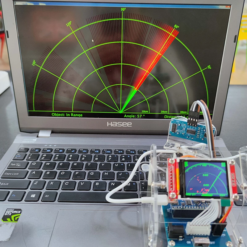 อะคริลิค Mini Radar หุ่นยนต์ TFT ขนาดเล็ก/ใหญ่หน้าจอ Ultrasonic Radar สําหรับหุ่นยนต์ Arduino สําหรับ ESP8266 โปรแกรมของเล่น Diy ชุด