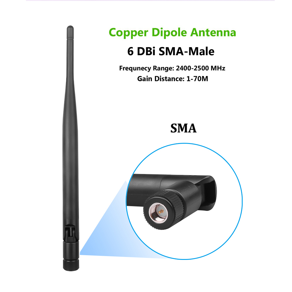 2 psc 2.4GHz 무선 WiFi 안테나 6dBi SMA Male 커넥터 라우터 네트워크 카드 용 WiFi 안테나 Drone IP 카메라 피그 테일 케이블
