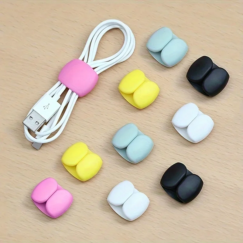 10 stuks multifunctionele kabelorganizerclips voor opladen en oortelefoonsnoeren - duurzaam plastic