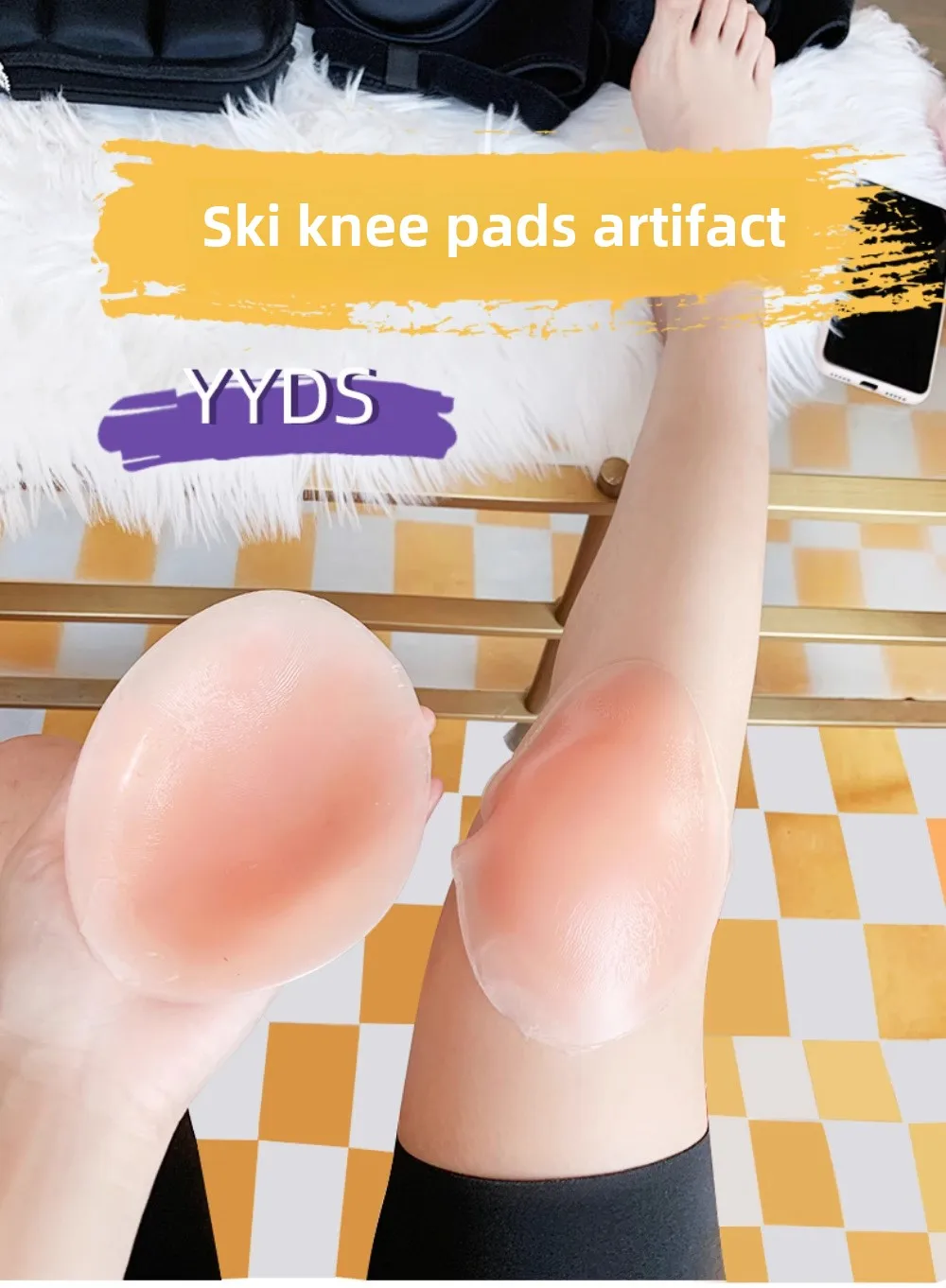 Ski Schutzausrüstung Silikon Schutzpolster Snowboard Anti-Drop Artefakt Knieschützer Gesäß Eiskunstlauf Frostschutzmittel Aufkleber