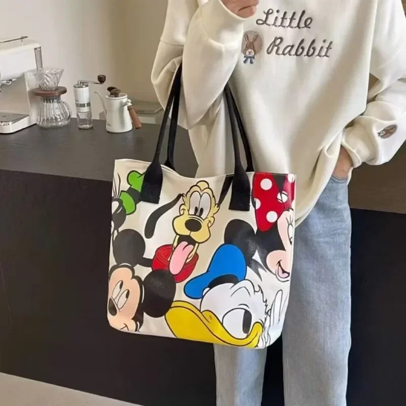 Disney Donald Duck Damska torba na ramię o dużej pojemności Stitch Canvas Bag Prosta damska torebka studencka Tornister