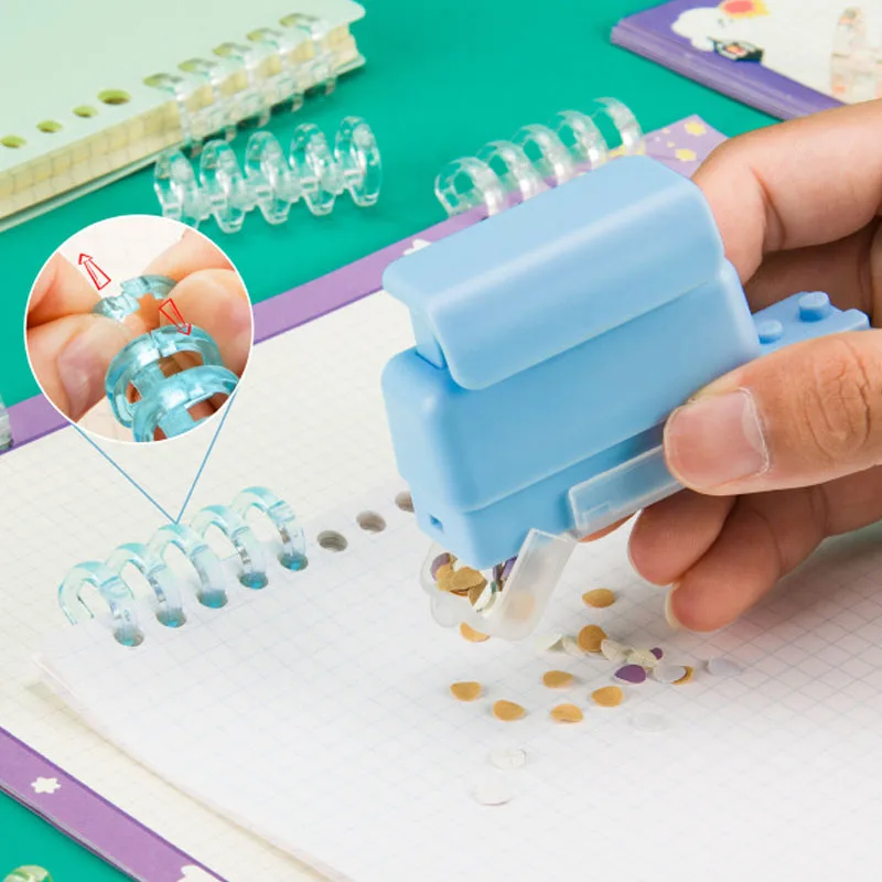 Fromthenon 5 fori Puncher Notebook a fogli mobili Carta Mini Puncher Rilegatura a fogli mobili Forniture di cancelleria per ufficio per studenti