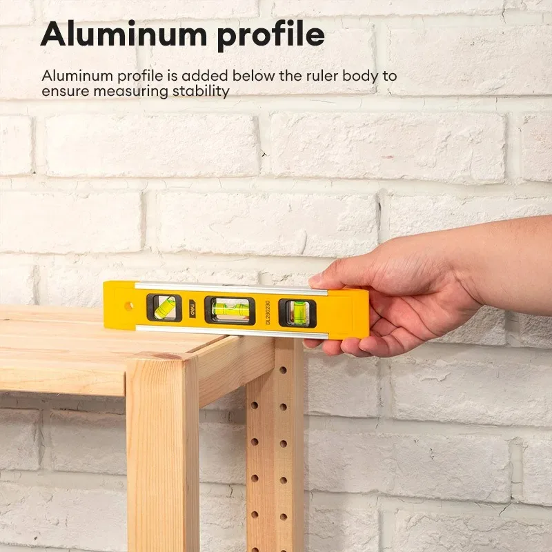 9 Inch Torpedo Level, Magnetic Box Level with 45°/90°/180° Bubbles, Shock Resistant Bubble Level Tool for Measuring