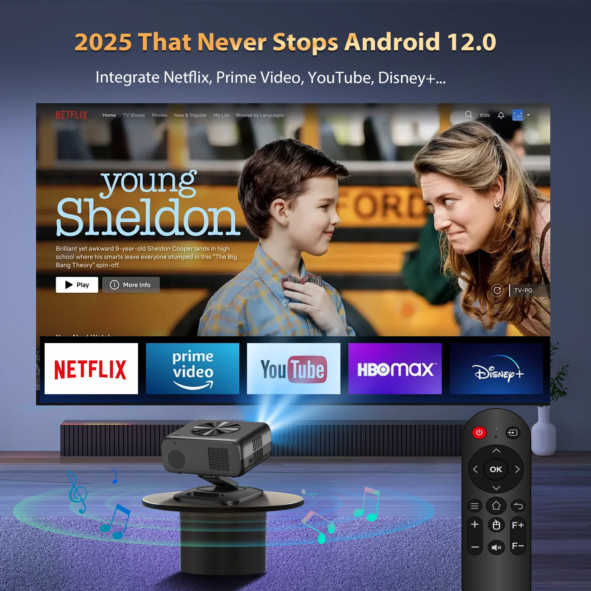 2025 M05 Android 12.0 Проектор 4k 64G AutoFocus Проектор Wifi6 BT5.3 Светодиодный проектор 8K Декодирование Домашний кинотеатр Проектор Beamer