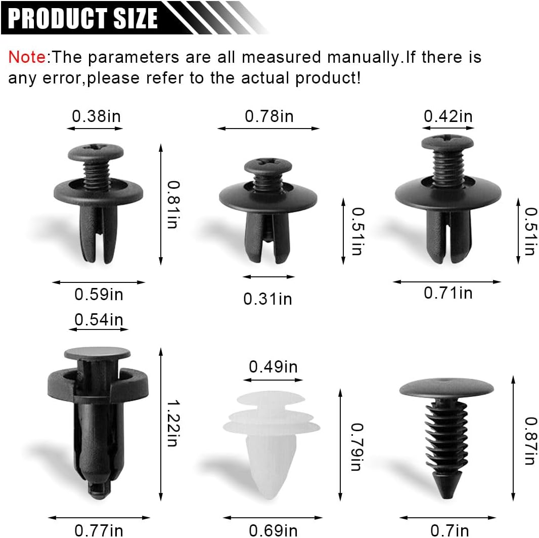 50/100PCS Plastic Car Body Trim Clips Universal Car Bumper Clips Rivets Fasteners Push Retainer Kit with Storage Box