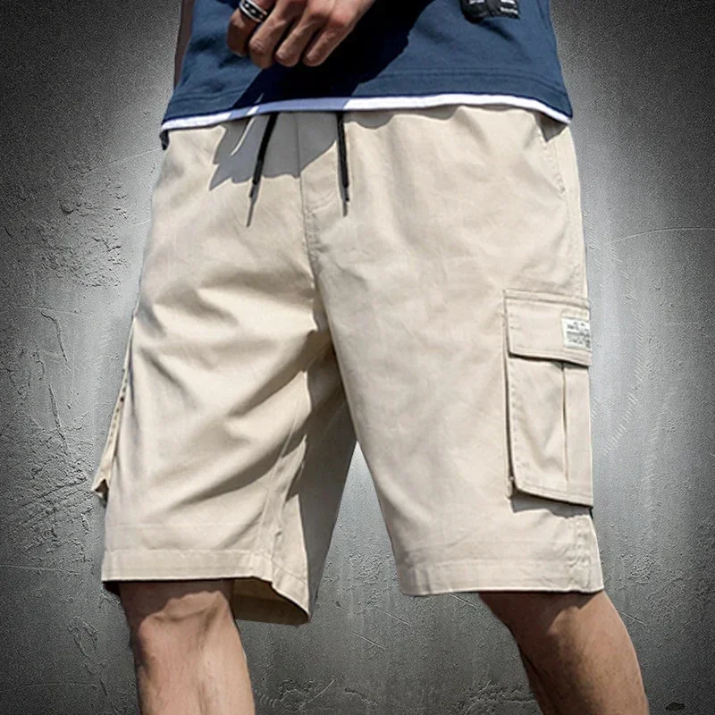Nam Quần Short Mùa Hè Quần Shorts Thời Trang Đầu Gối Chiều Dài Dây Rút Quần Short Nam Kaki Cotton Làm Việc Bermudas Masculina Plus Kích Thước 7XL