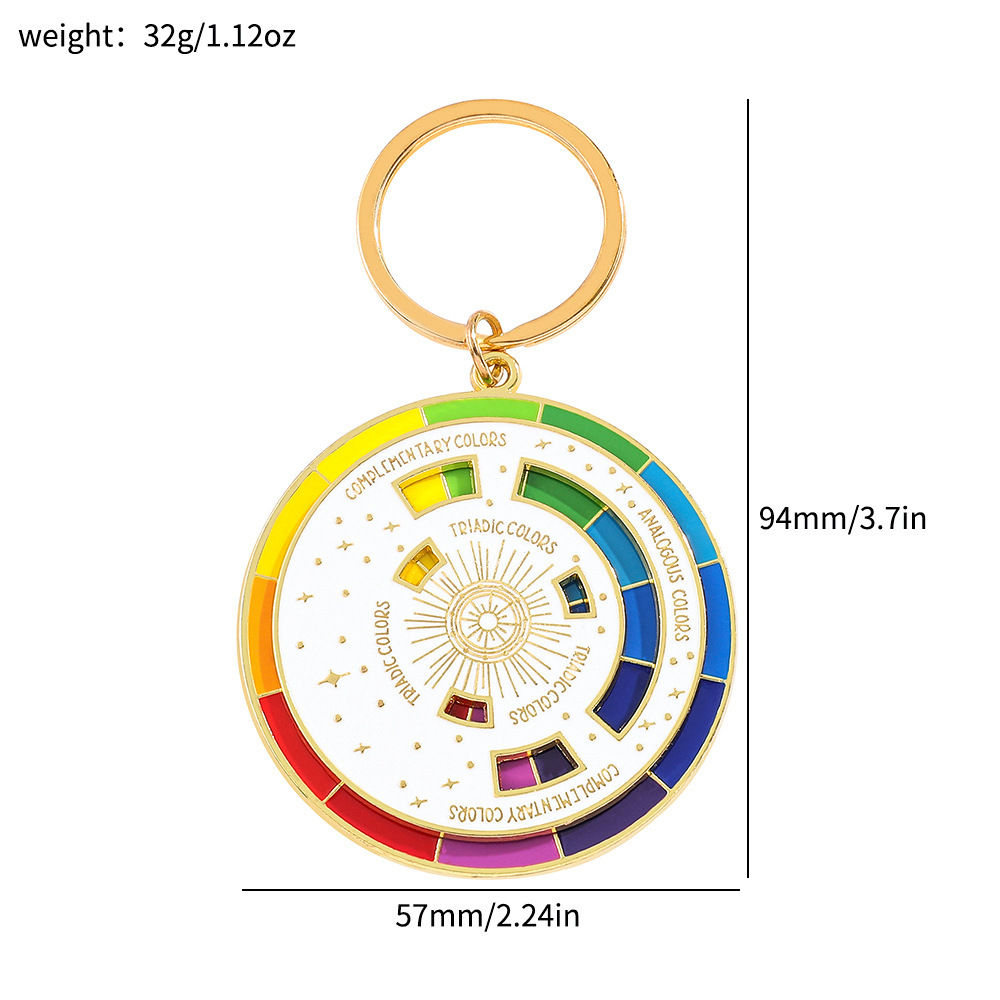 1PC Save Your Color Matching Challenge Rainbow Color Wheel Legering sleutelhanger sieraden, de beste keuze voor dagelijks gebruik en cadeau geven